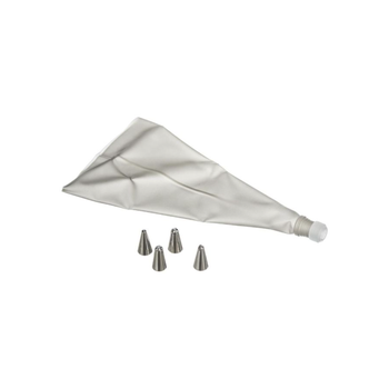 Jja Sa Tpu And Stainless Steel Piping Bag With Nozzles Clear And Silver 15.5 X 10.4 X 9.3 Cm 151094 *(99970) 1Piece