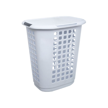 خمسة أشياء بسيطة ذكية هاغر سلة الغسيل بغطاء المتينة من البولي بروبيلين باللونين الأبيض والرمادي بسعة 63 لتر 157363 1قطعة
