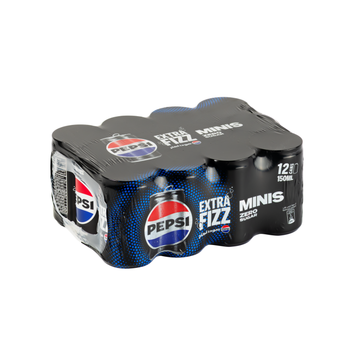 Pepsi Zero Sugar Extra Fizz Soft Drink 12x150ml