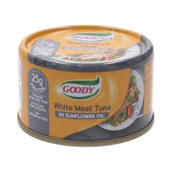 قودي الباكور لحم تونا ابيض بزيت دوار الشمس 90جرام