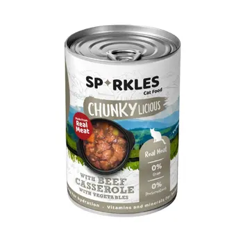 Sparkles, Cat Wet Food, Real Meat Chunks In Beef Casserole With Vegetables 400g