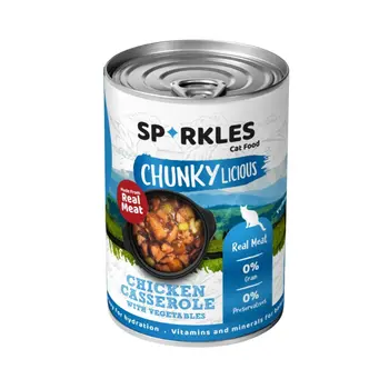 Sparkles, Cat Wet Food, Real Meat Chunks In Chicken Casserole With Vegetables 400g