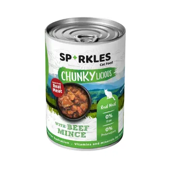 Sparkles, Cat Wet Food, Real Meat Chunks In Beef Mince 400g