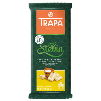 Trapa White Chocolate Bar with Stevia 75g
