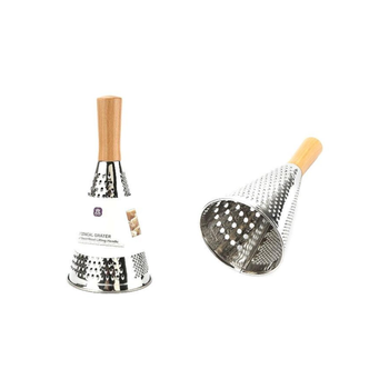 Silver-Brown Conical Grater with Easy Grip 24cm