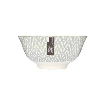 كيتشن كرافت KCBOWL35 وعاء سيراميك آمن للطعام بتصميم لمّاع رمادي وأبيض 15.7سم 1قطعة