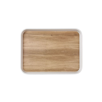 فيلي فيلي صينية تقديم ميلامين مستطيلة بتصميم أنيق بني وأبيض 1.7 x 30 x 22 سم Y1K150025-PK044 1قطعة