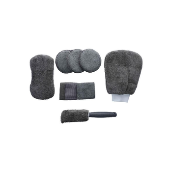 Saco Gray Microfiber Car Wash Kit 9 Pieces