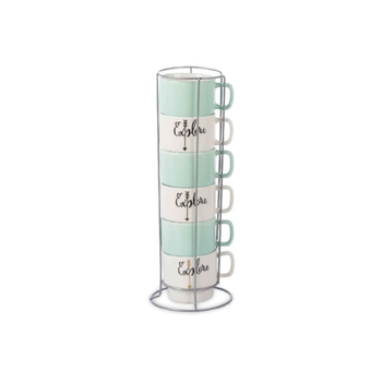 BIEN SERVI 7-Piece Ceramic Coffee Mug Set 11oz