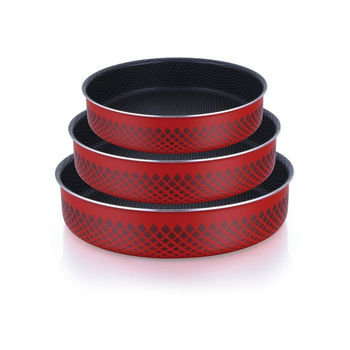 بارفيه طقم صواني عالية الجودة مستديرة الشكل 3-قطع أحمر وأسود 6.8 x 25.5 x 25.5 سم TRBN03 1قطعة