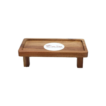 بين سيرفي صينية تقديم السوشي مستطيلة أكاسيا بقواعد بني 25× 15سم AW19-X088-S 1قطعة