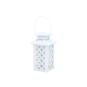 Celia White Metal Candle Lantern 16.2x10.2x10.4cm