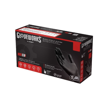 جلوف ووركس قفازات صناعية نيتريل مغطاة بالبوليمر خالية من اللاتكس أسود كبير جدا GPNB48100 1قطعة