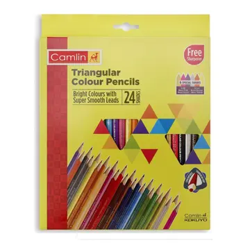 Camlin Triangular Colour Pencils 24 Pieces