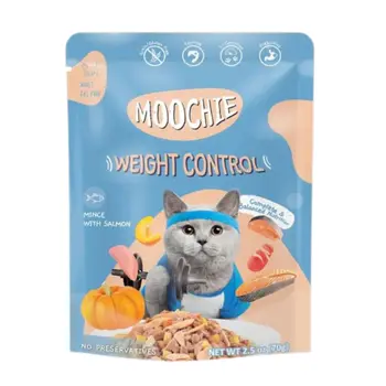 موتشي طعام رطب للقطط للتحكم بالوزن باللحم المفروم والسلمون 70جرام