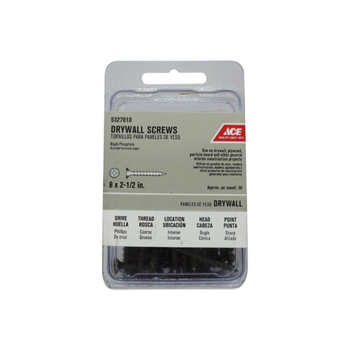 Ace 50-Piece Phillips Coarse Drywall Screws Black No.8 X 2.5Inch 1Piece