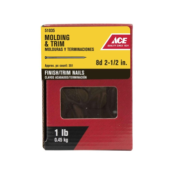 Ace Silver Brad Head Finish Nails, 2.5 Inch 1 lb