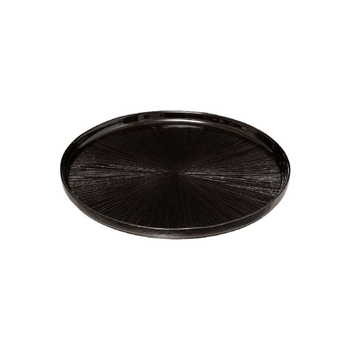 ساكو صحن مائدة دائري أنيق من الزجاج بلون الاسود بقطر 28 سم 1قطعة
