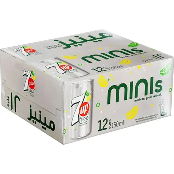 سفن اب خالي من السكر مشروب غازي ميني صندوق 150 مل ×12 حبة