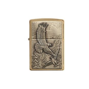 Zippo Quick Ignition Stylish Appearance Windproof Where Eagles Dare Emblem Lighter Gold 1.2 x 3.8 x 5.5 cm 1517210209 *(96210) 0.077Kg