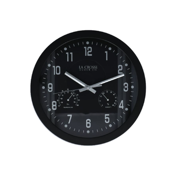 لا كروس ساعة حائط تناظرية دائرية من البلاستيك إنكويل أسود 30.5 × 3.8 × 1.5 بوصة 404-2631 1قطعة