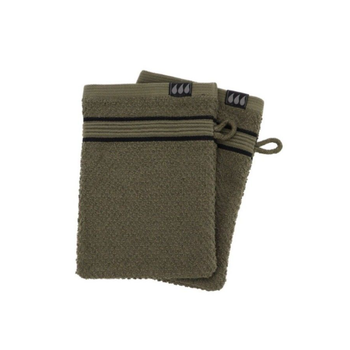 تندنس طقم قفازات إستحمام من القطن الفاخر مكون من قطعتين أخضر كاكي وأسود 15× 21سم AA7011143 1قطعة