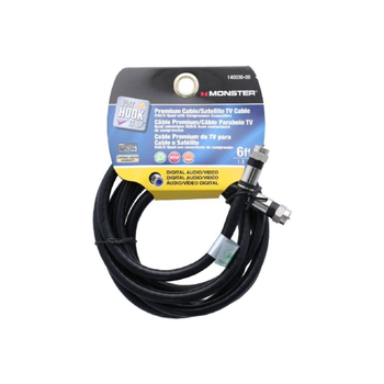 مونستر جهو  موصلات ضغط ممتازة للكابلات التلفزيونية عبر الأقمار الصناعية، بلون أسود، طول 6 أقدام، 3260668 1قطعة