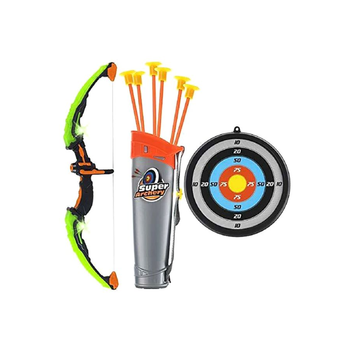 Toyvelt Durable Plastic Material Built-In Led Light Up Archery Toy Set Multicolor 4.7 X 24.7 X 57.7 Cm 740642347308 *(84916) 1Piece