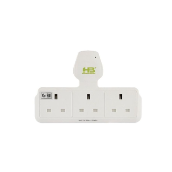 أفضل منزل وصلة كهربائية ثلاثية عالية الجودة أبيض 46.5 x 29.5 x 30.5 سم AU213-W 1قطعة