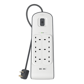 BELKIN 6-Outlet Power Strip with USB 2m