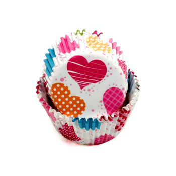 Chef Craft 50-Piece Heart Design Baking Cup Multicolour 9 X 8.2 X 9.6 Cm 1Piece