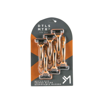 دي تي إل إس إم تي آر شفرات حلاقة ذات الاستخدام الواحد برأس متحرك ثلاثي 6 شفرات أسود وبرتقالي 2.5 x 17.5 x 27.3سم 13007 1قطعة