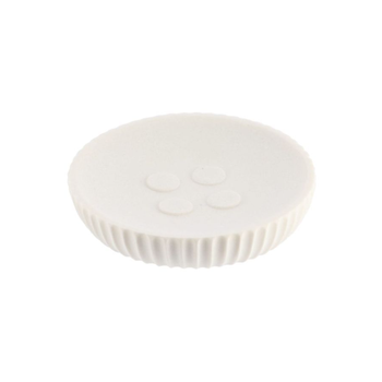 White Round Ribbed Resin Soap Dish 2.4x11x11cm