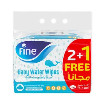 Fine Baby Water Wipes 3x72g