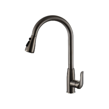 قطرة أكوا صنبور حوض المطبخ برأس رش قابل للسحب، تصميم عصري ومتين بمقبض واحد من الفولاذ المقاوم للصدأ، بتشطيب النيكل 1 × 1 × 1 سم JS-K083GG 1قطعة