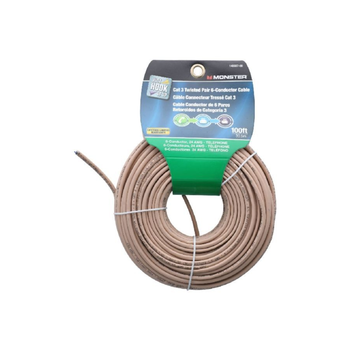 مونستر جهو  سلك هاتف من نوع كات3 عالي الأداء والمتانة، باللون العاجي بقياس 100 قدم 3108339 1قطعة