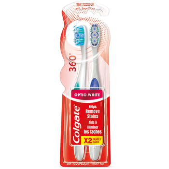 Colgate 360 Optic White Toothbrush 2-Pack