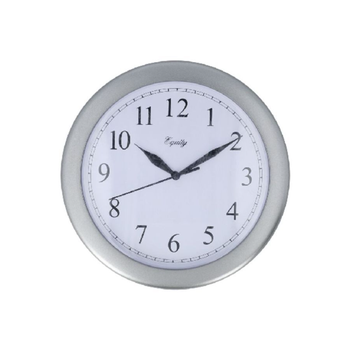 لا كروس ساعة حائط دائرية كوارتز باللونين الأبيض والفضي وبقطر 10 إنش 25206 1قطعة