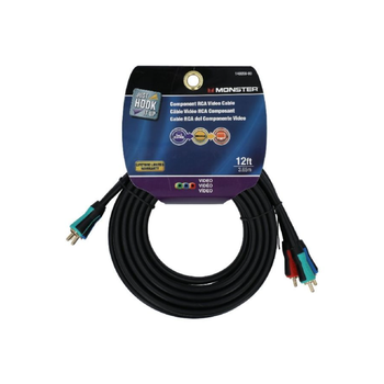 مونستر جهو  3183373 كومونينت كابل فديو أر سي إيه أسود 12 قدم 1قطعة