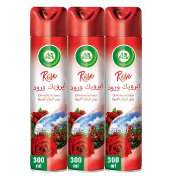 Airwick Rose Scent Air Freshener 3x300ml