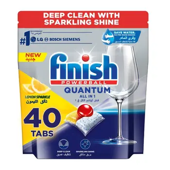 فنش باوربول كوانتوم ليمون سباركل اقراص مسحوق تنظيف لغسالة الاطباق 40قرص
