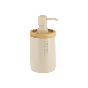 تندنس موزع صابون سائل من البولي ريزين والخيزران باللونين البيج والبني، سعة 280 مل، 62101161 1قطعة