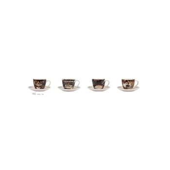 Saco Brown-White Coffee Cup & Saucer Set 12 Pack