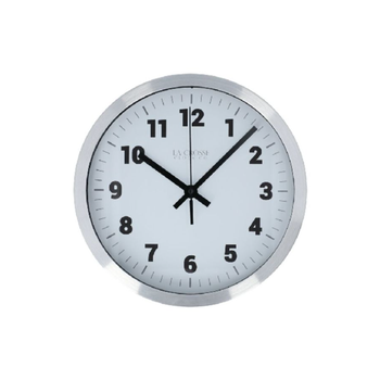 لا كروس ناش ساعة حائط بشكل دائري كوارتز باللونين الأبيض والفضي وبأبعاد تقريبية 9.8 × 1.55 × 1.8 إنش 404-2626 1قطعة