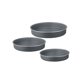 PARFAIT 3-Piece Non Stick Coated Aluminium Round Cake Mould Tin Set Charcoal 2 mm 2017S-19 *(82744) 1Piece