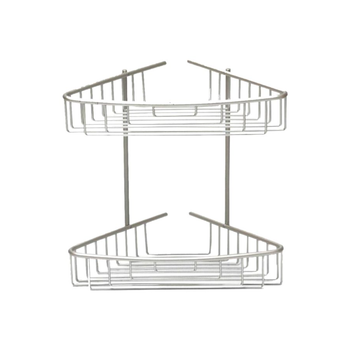 بريمانوفا زاويا الألومنيوم لمستلزمات الحمام وبتصميم طبقتين وباللون الفضي بأبعاد 34.5 × 25 × 25 سم 1قطعة