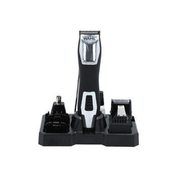 وال أداة تشذيب العريس برو للرجال قابلة لاعادة الشحن من مع 8 ملحقات باللونين الأسود فضي 13.8 × 6.8 × 27 سم 9855-1227 1قطعة