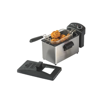 Homix 1960W Stain Resistant Adjustable Thermostat Deep Fryer Black and Silver 3.5 L DF5410 *(39180) 4.37Kg