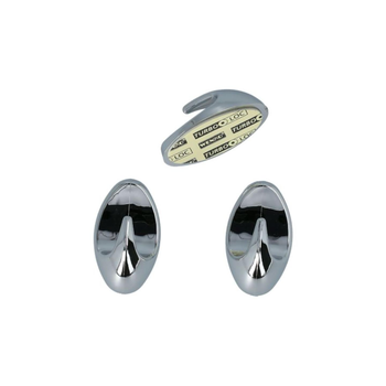 Wenko Liliput High Quality Oval Shape Self Adhesive Bathroom Hook Chrome 9.398 X 4 X 2.5 Cm 1Piece