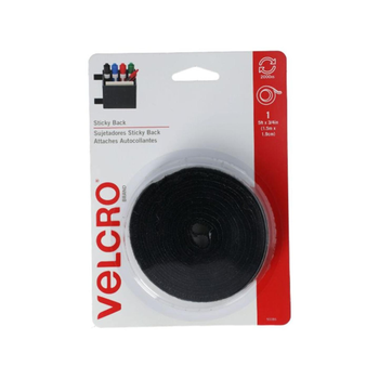 فيلكرو شريط لاصق وحلقة متعدد الأغراض أسود 5 أقدام×3/4 بوصة 1قطعة